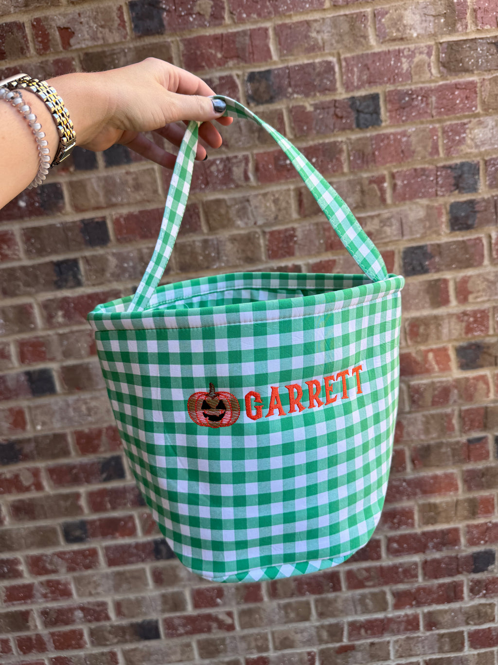 Gingham Halloween Candy Bucket