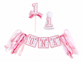 Pink Bows Scallop Square One Set