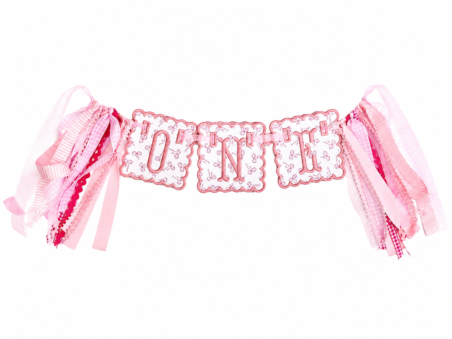 Pink Bows Scallop Square One Set