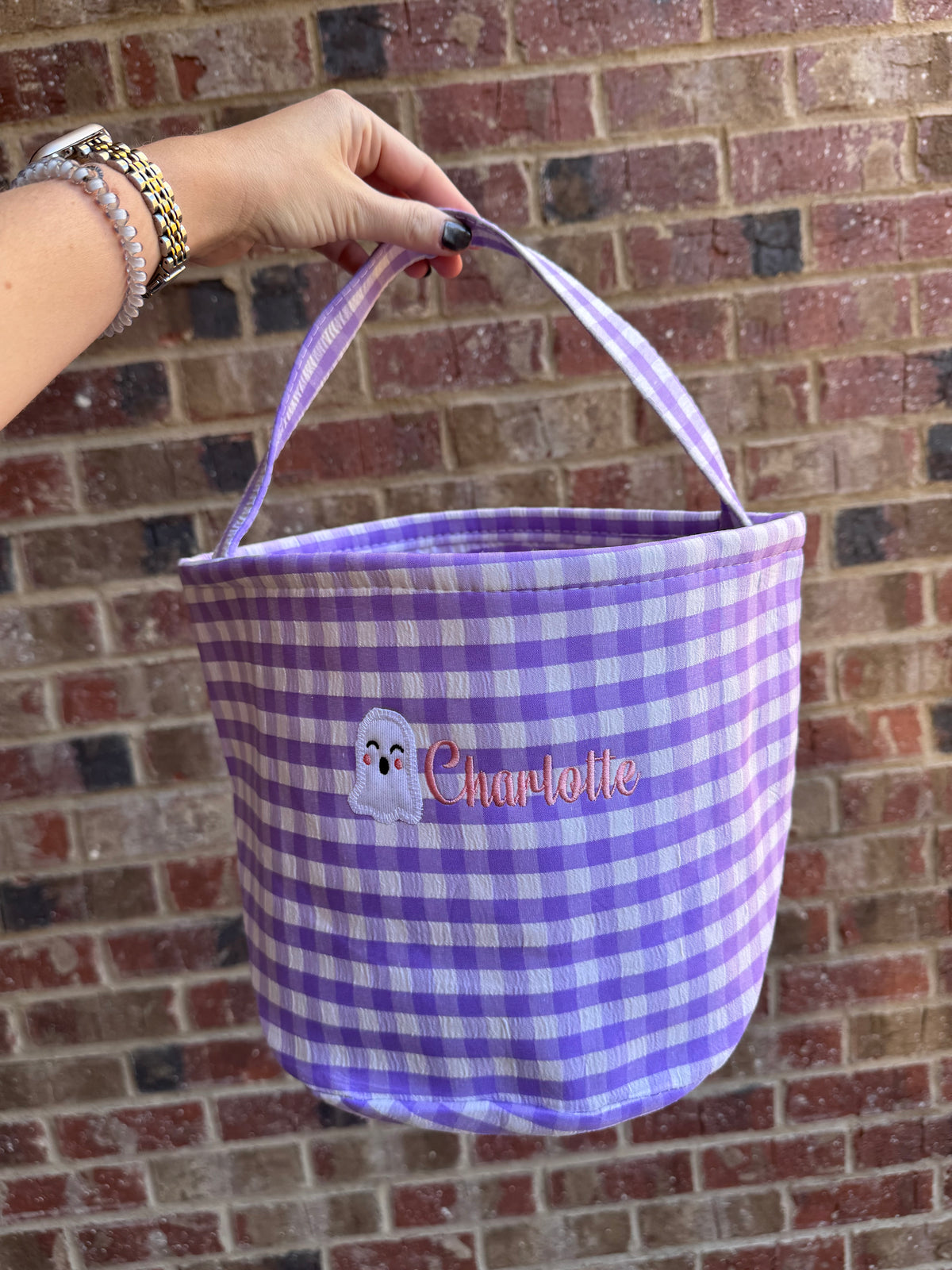 Gingham Halloween Candy Bucket
