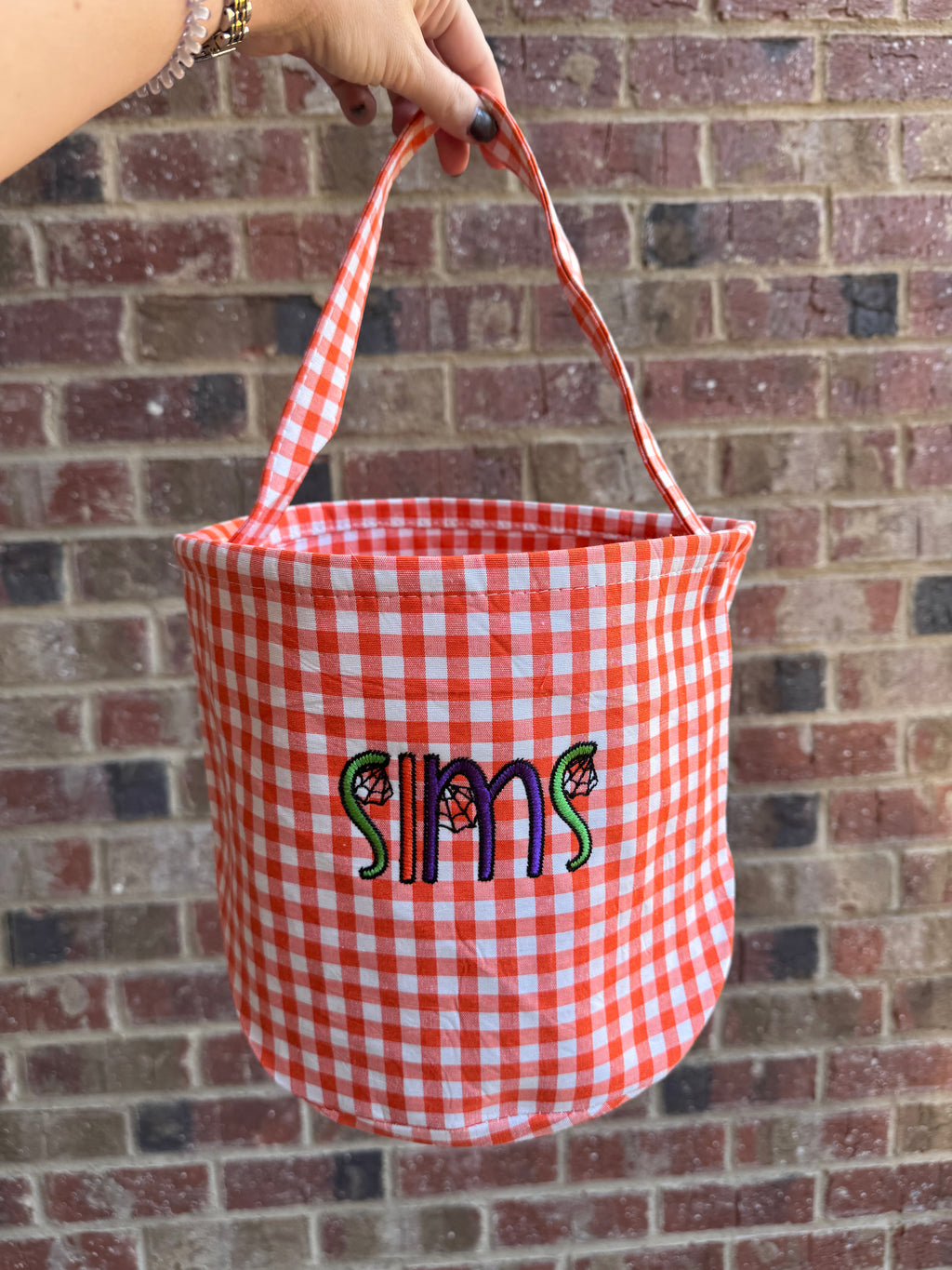 Gingham Halloween Candy Bucket