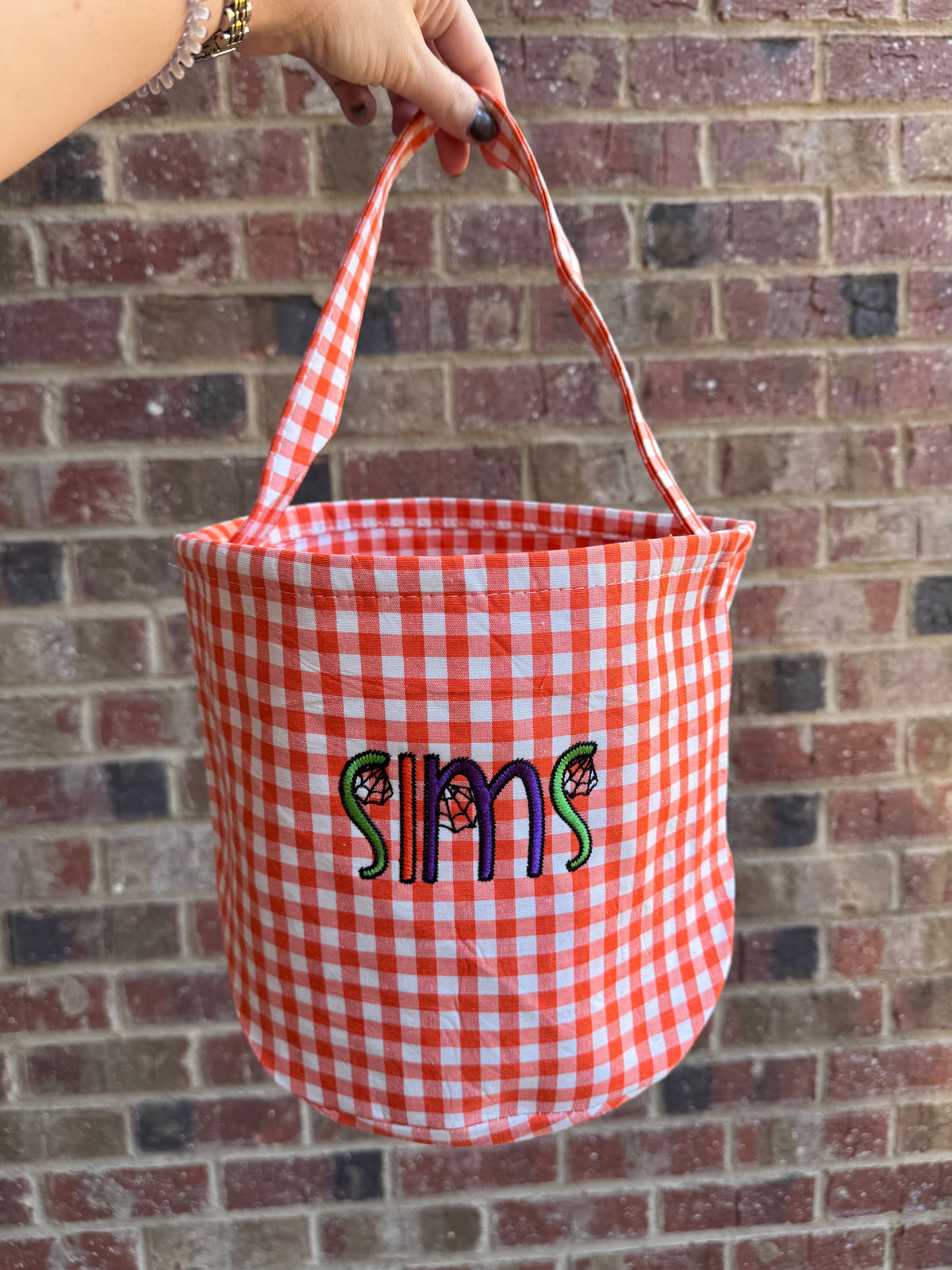 Gingham Halloween Candy Bucket