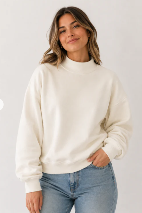 Adult Solid Mock Neck Sweatshirts (ETA September)