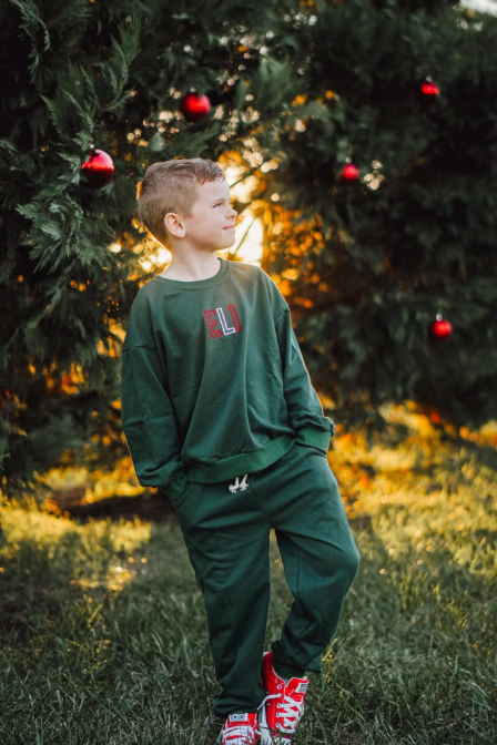 Crewneck Sweatshirt or Jogger Set - Red or Green