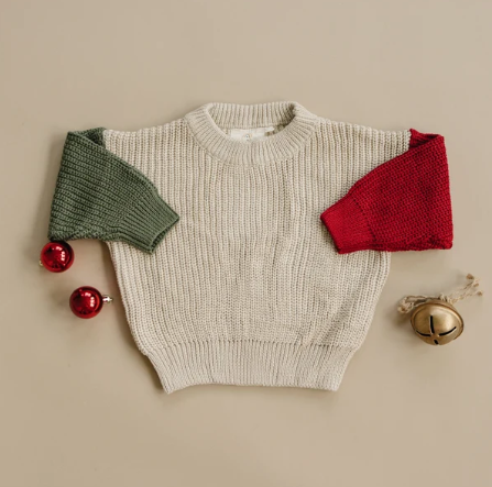 Christmas Colorblock Knit Sweater