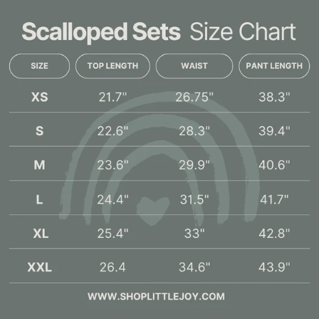 Women's Scalloped Set - Red or Green