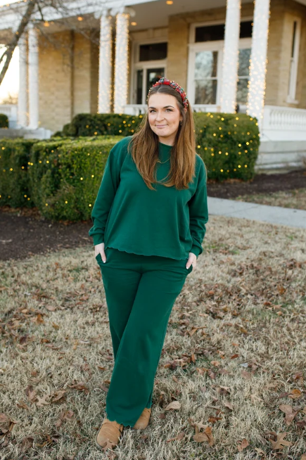 Women's Scalloped Set - Red or Green