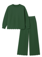 Women's Scalloped Set - Red or Green