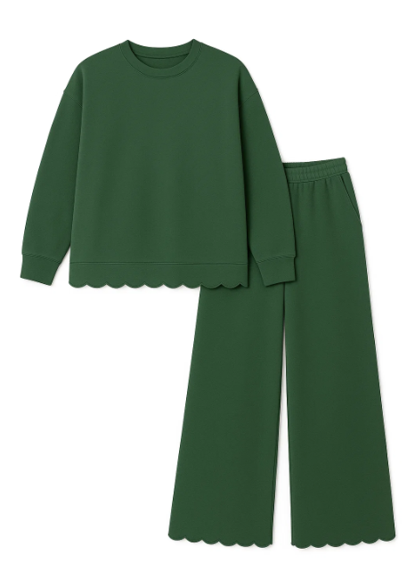 Women's Scalloped Set - Red or Green